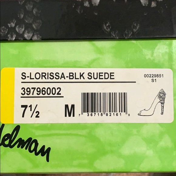 Sam Wdelman S-Lorissa Black Suede Heels - Picture 8 of 8